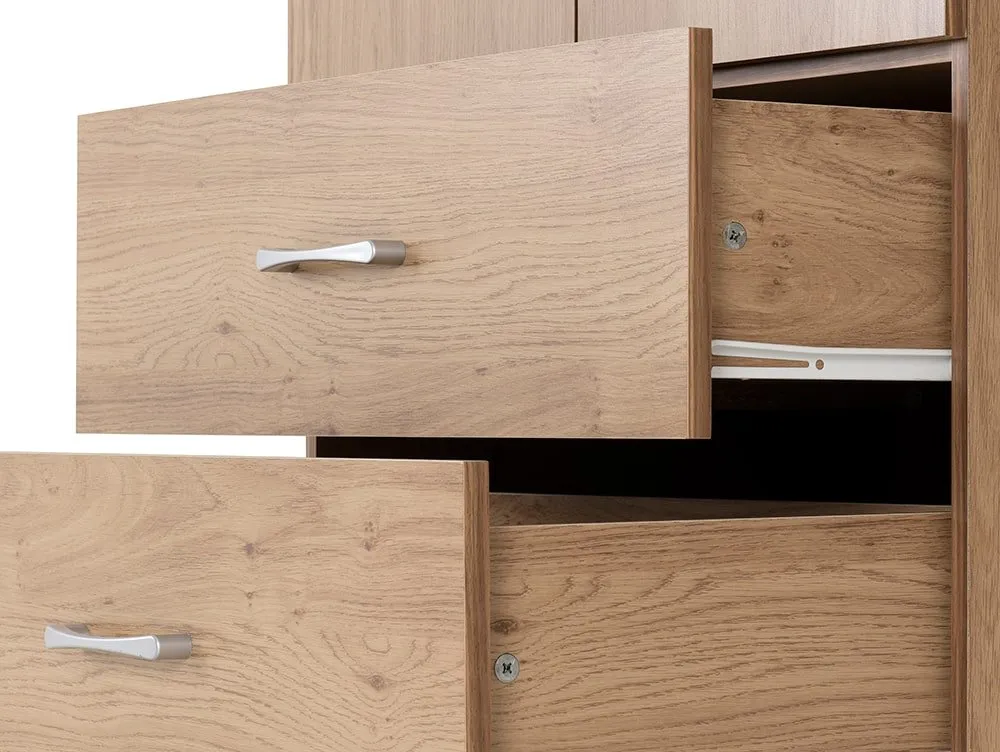 Seconique Seconique Charles Oak 2 Door 2 Drawer Double Wardrobe