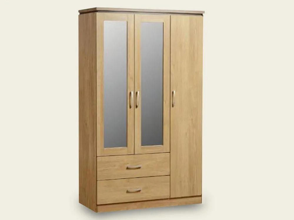 Seconique Seconique Charles Oak 3 Door 2 Drawer Triple Wardrobe