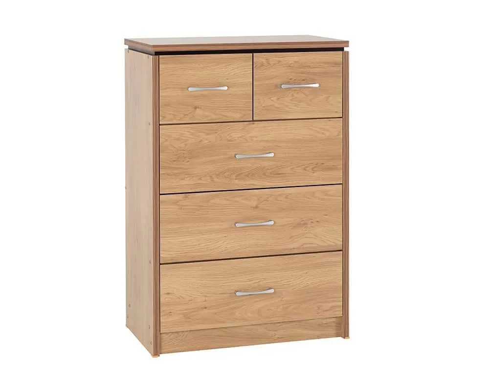 Seconique Seconique Charles Oak 3+2 Chest of Drawers