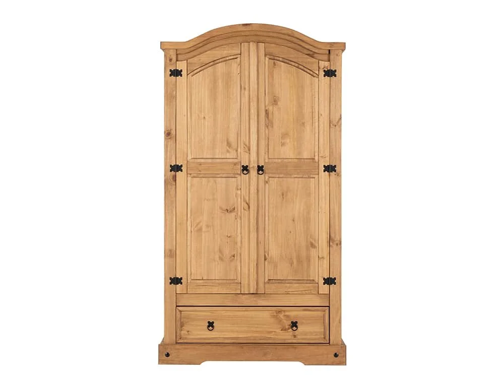 Seconique Seconique Corona Pine 2 Door 1 Drawer Double Wardrobe