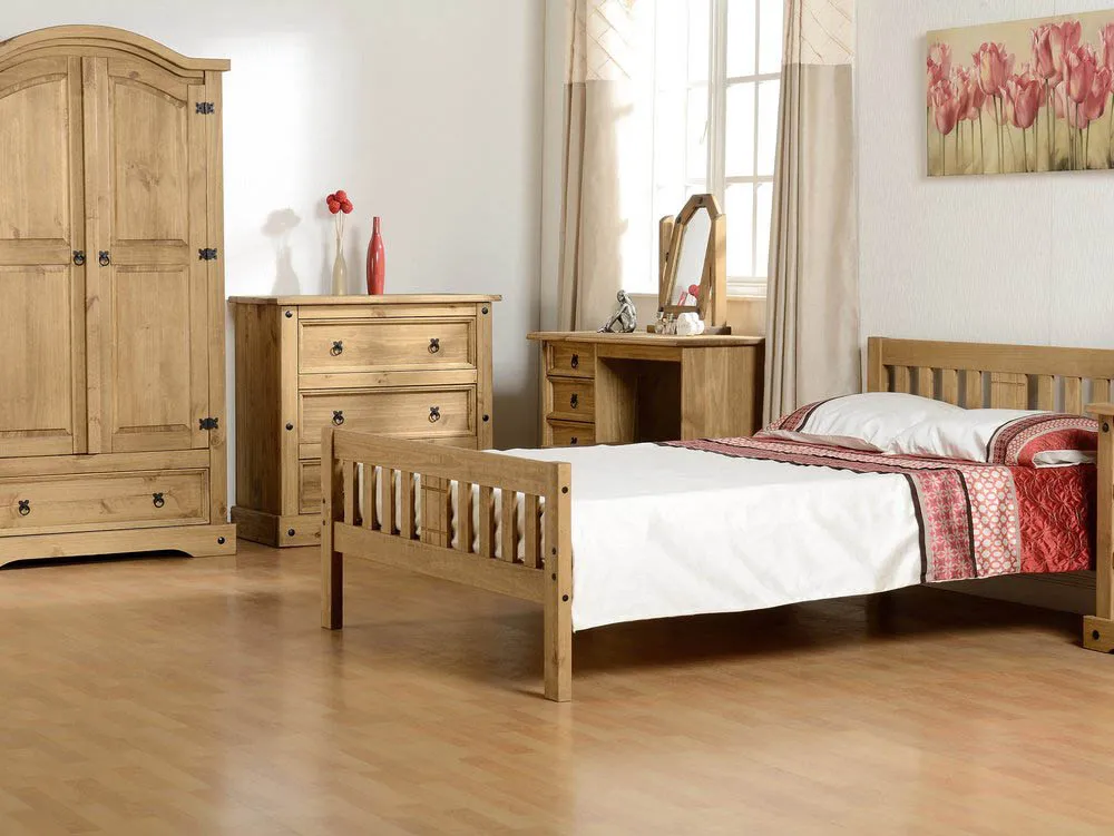 Seconique Seconique Corona Pine 2 Door 1 Drawer Double Wardrobe