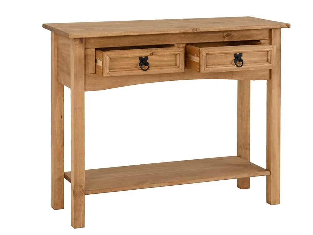 Seconique Seconique Corona Pine 2 Drawer Wooden Console Table