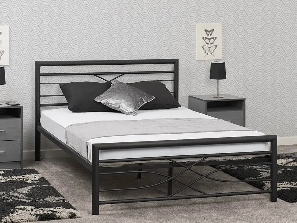 Seconique Seconique Kelly 4ft6 Double Black Metal Bed Frame