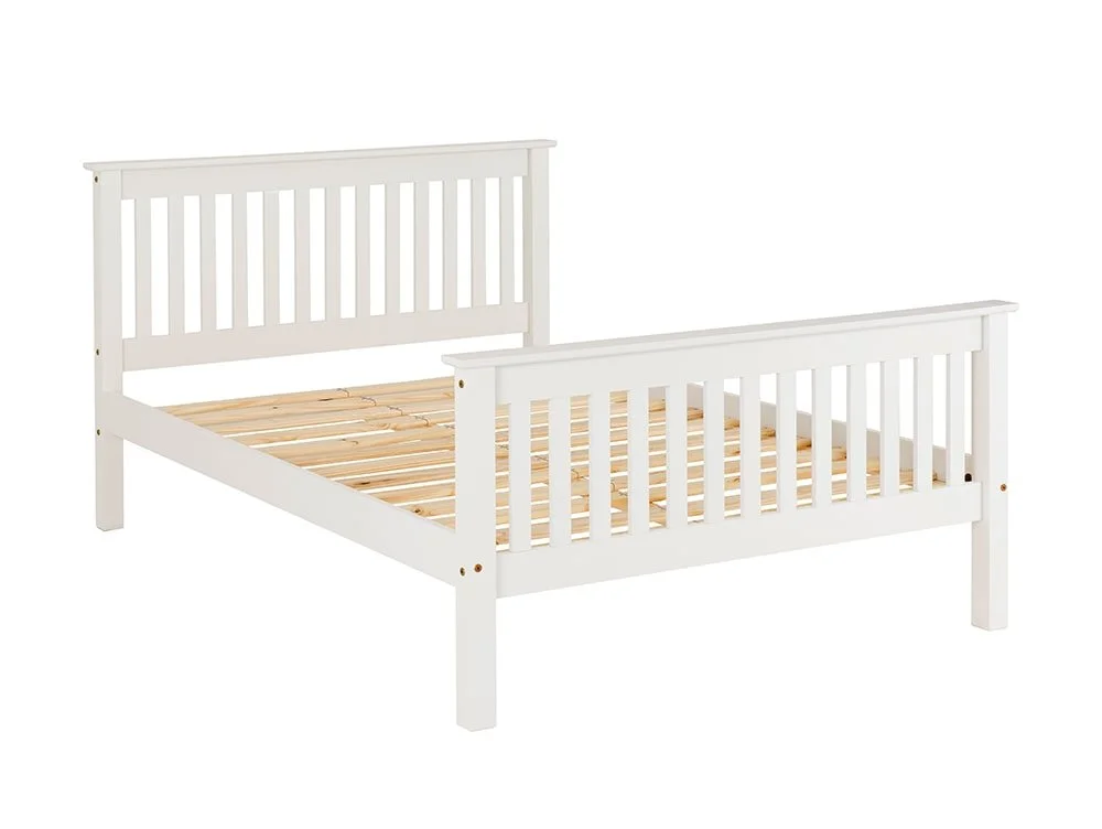 Seconique Seconique Monaco 4ft Small Double White Wooden Bed Frame (High Footend)