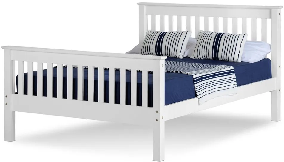 Seconique Seconique Monaco 5ft King Size White Wooden Bed Frame (High Footend)