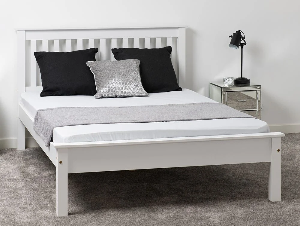 Seconique Seconique Monaco 5ft King Size White Wooden Bed Frame (Low Footend)