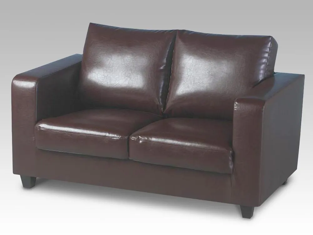 Seconique Seconique Tempo Brown Faux Leather 2 Seater Sofa