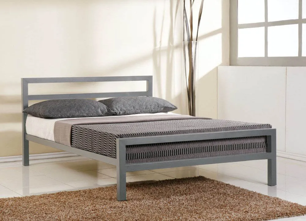 Time Living Time Living City Block 4ft6 Double Grey Metal Bed Frame