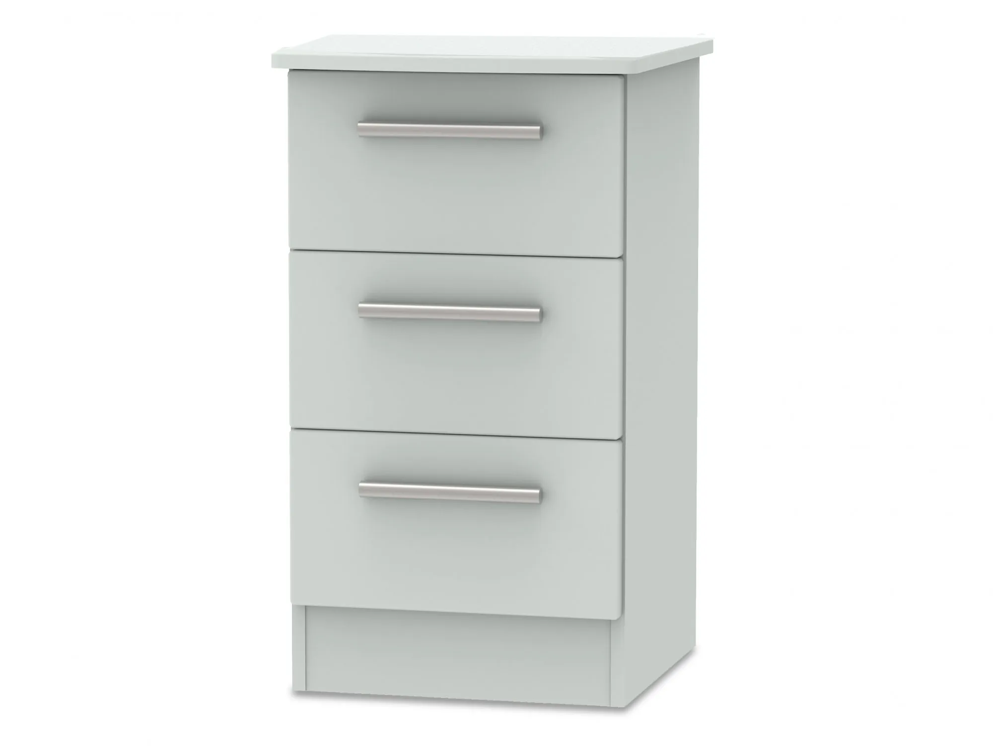 Welcome Welcome Knightsbridge Matt Grey 3 Drawer Bedside Table (Assembled)