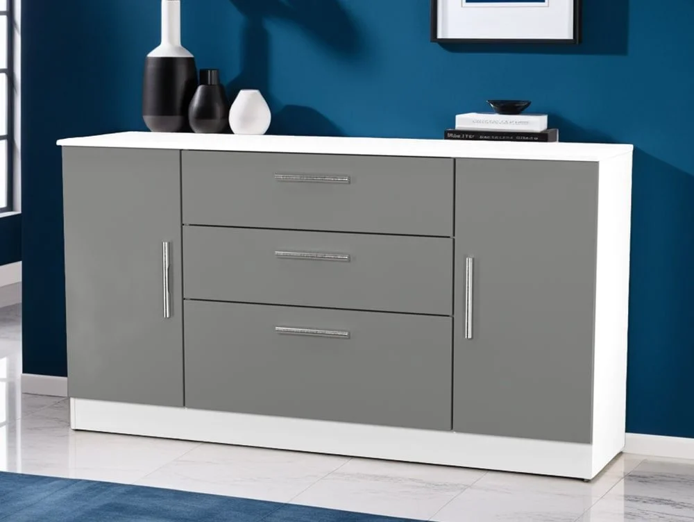 Welcome Welcome Contrast 2 Door 3 Drawer Wide Sideboard (Assembled)