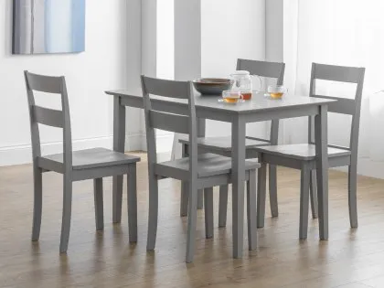 Julian Bowen Kobe Grey Dining Table and 4 Chairs Set Julian Bowen Kobe Grey Dining Table and 4 Chairs Set