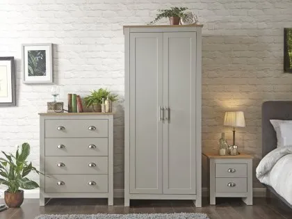 GFW Lancaster Grey and Oak 3 Piece Bedroom Furniture Package GFW Lancaster Grey and Oak 3 Piece Bedroom Furniture Package