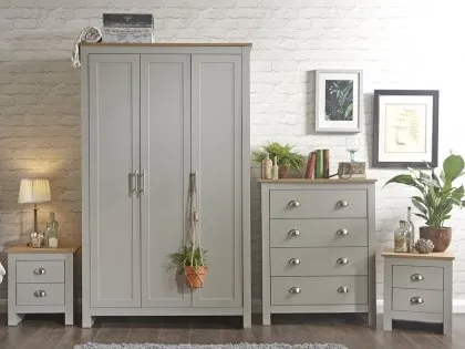 GFW Lancaster Grey and Oak 4 Piece Bedroom Furniture Package GFW Lancaster Grey and Oak 4 Piece Bedroom Furniture Package