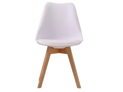 LPD Louvre Set of 2 White Moulded Dining Chairs