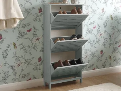 GFW Bergen Grey 3 Tier Shoe Cabinet