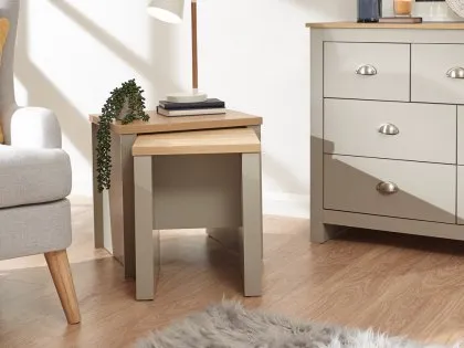 GFW Lancaster Grey and Oak Nest of Tables GFW Lancaster Grey and Oak Nest of Tables