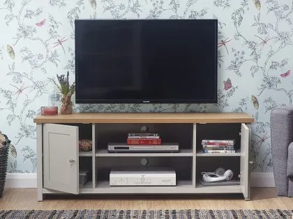 GFW Lancaster Grey and Oak 2 Door Large TV Cabinet