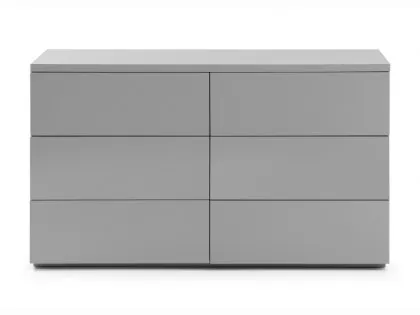 Julian Bowen Monaco Grey High Gloss 6 Drawer Wide Chest