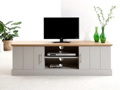 GFW Kendal Grey and Oak 2 Door Large TV Cabinet GFW Kendal Grey and Oak 2 Door Large TV Cabinet