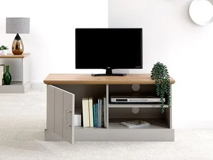 GFW Kendal Grey and Oak 1 Door Small TV Cabinet