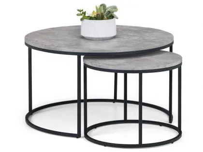 Julian Bowen Staten Concrete Effect Round Nesting Coffee Tables