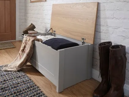 GFW Lancaster Grey and Oak Blanket Box