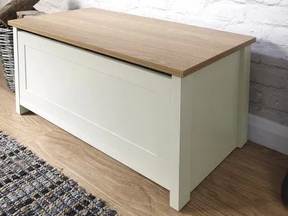 GFW Lancaster Cream and Oak Blanket Box GFW Lancaster Cream and Oak Blanket Box