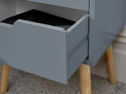 GFW Nyborg 2 Drawer Dark Grey Bedside Table