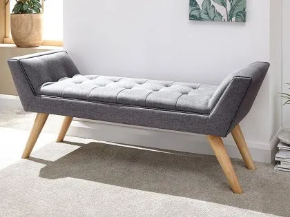 GFW Milan Dark Grey Fabric Bench GFW Milan Dark Grey Fabric Bench