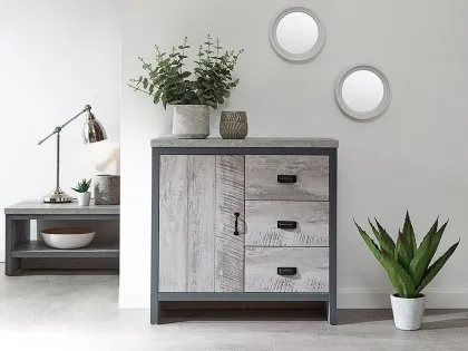 GFW Boston Grey Wood Effect 1 Door 3 Drawer Multi Storage Unit GFW Boston Grey Wood Effect 1 Door 3 Drawer Multi Storage Unit