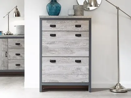 GFW Boston Grey Wood Effect 2 Tier 1 Drawer Shoe Cabinet GFW Boston Grey Wood Effect 2 Tier 1 Drawer Shoe Cabinet