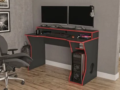 Birlea Enzo Black and Red Gaming Computer Desk Birlea Enzo Black and Red Gaming Computer Desk