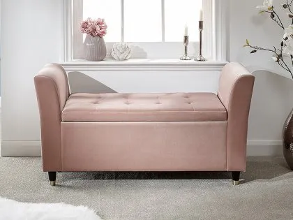 GFW Genoa Pink Fabric Ottoman Window Seat GFW Genoa Pink Fabric Ottoman Window Seat