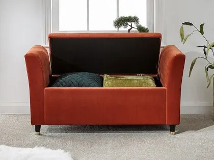 GFW Genoa Russet Orange Fabric Ottoman Window Seat