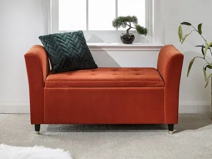GFW Genoa Russet Orange Fabric Ottoman Window Seat GFW Genoa Russet Orange Fabric Ottoman Window Seat