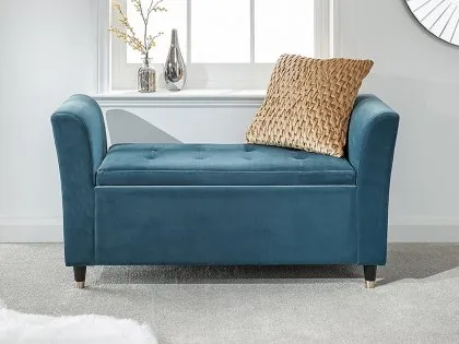 GFW Genoa Teal Fabric Ottoman Window Seat GFW Genoa Teal Fabric Ottoman Window Seat