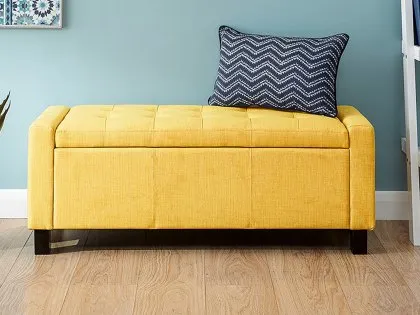 GFW Verona Mustard Fabric Ottoman Storage Bench GFW Verona Mustard Fabric Ottoman Storage Bench