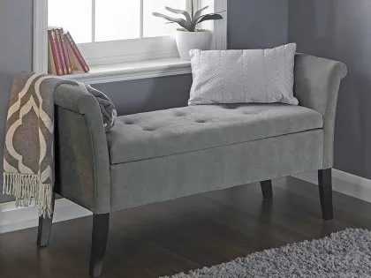 GFW Balmoral Grey Fabric Ottoman Window Seat GFW Balmoral Grey Fabric Ottoman Window Seat