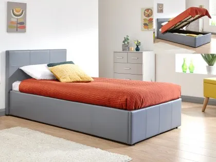 GFW Ecuador Grey Faux Leather End Lift Ottoman Bed Frame GFW Ecuador Grey Faux Leather End Lift Ottoman Bed Frame