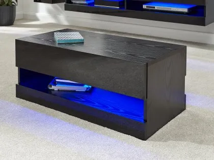 GFW Galicia Black Coffee Table with LED Lighting GFW Galicia Black Coffee Table with LED Lighting
