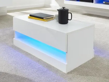 GFW Galicia White Coffee Table with LED Lighting GFW Galicia White Coffee Table with LED Lighting