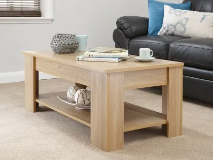 GFW Arvika Oak Lift Up Coffee Table GFW Arvika Oak Lift Up Coffee Table