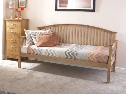 GFW Madrid Oak Wooden Day Bed Frame GFW Madrid Oak Wooden Day Bed Frame
