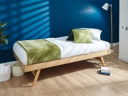 GFW Madrid Oak Wooden Trundle Under Bed Frame GFW Madrid Oak Wooden Trundle Under Bed Frame