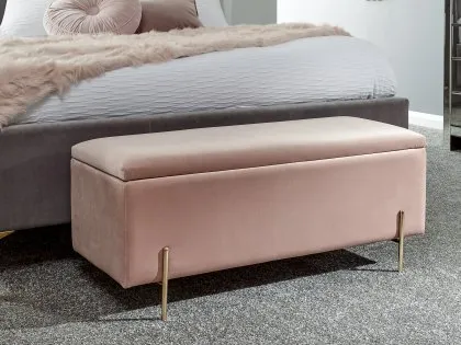 GFW Mystica Blush Pink Ottoman Storage Bench