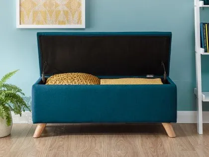 GFW Secreto Teal Fabric Blanket Box GFW Secreto Teal Fabric Blanket Box
