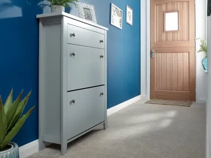 GFW Deluxe Grey 2 Tier Shoe Cabinet GFW Deluxe Grey 2 Tier Shoe Cabinet