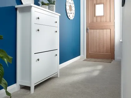 GFW Deluxe White 2 Tier Shoe Cabinet GFW Deluxe White 2 Tier Shoe Cabinet