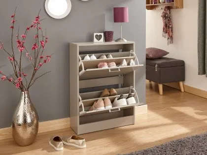 GFW Stirling Grey 2 Tier Shoe Cabinet