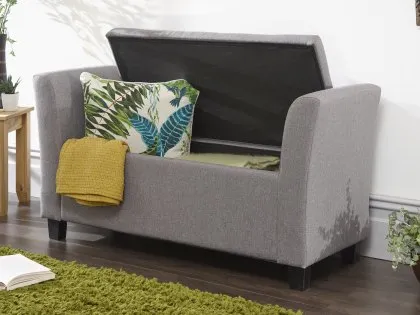 GFW Verona Grey Fabric Ottoman Window Seat